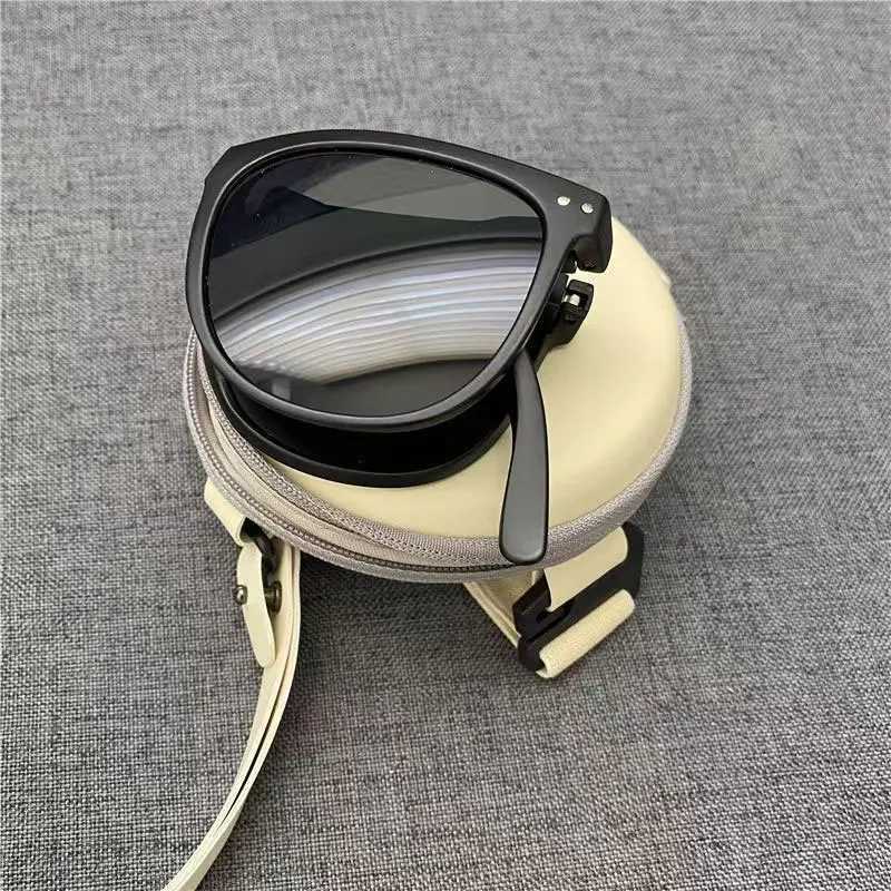 2Pcs Foldable Sunglasses and Glasses Case Stylish Portable UV400 Protection for Men and Women Trendy Design Folding Sun GlassesC250412