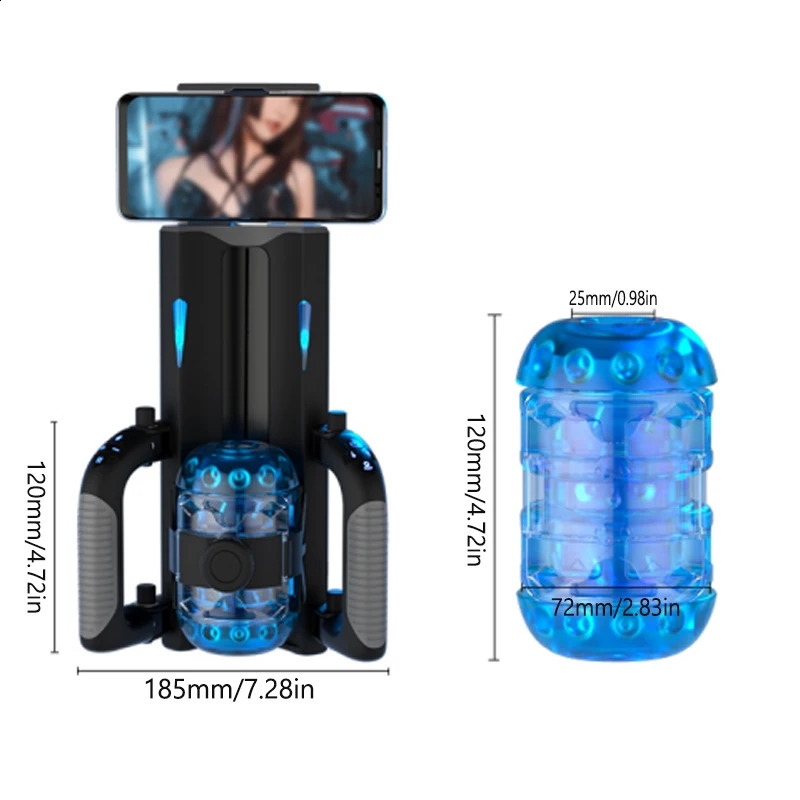 THRUSTING-King 12cm 6-Segment Fixed-point Telescopic Male Masturbator One-Key Burst Masturbation Cup Trainer Sex Toys for Men 250410