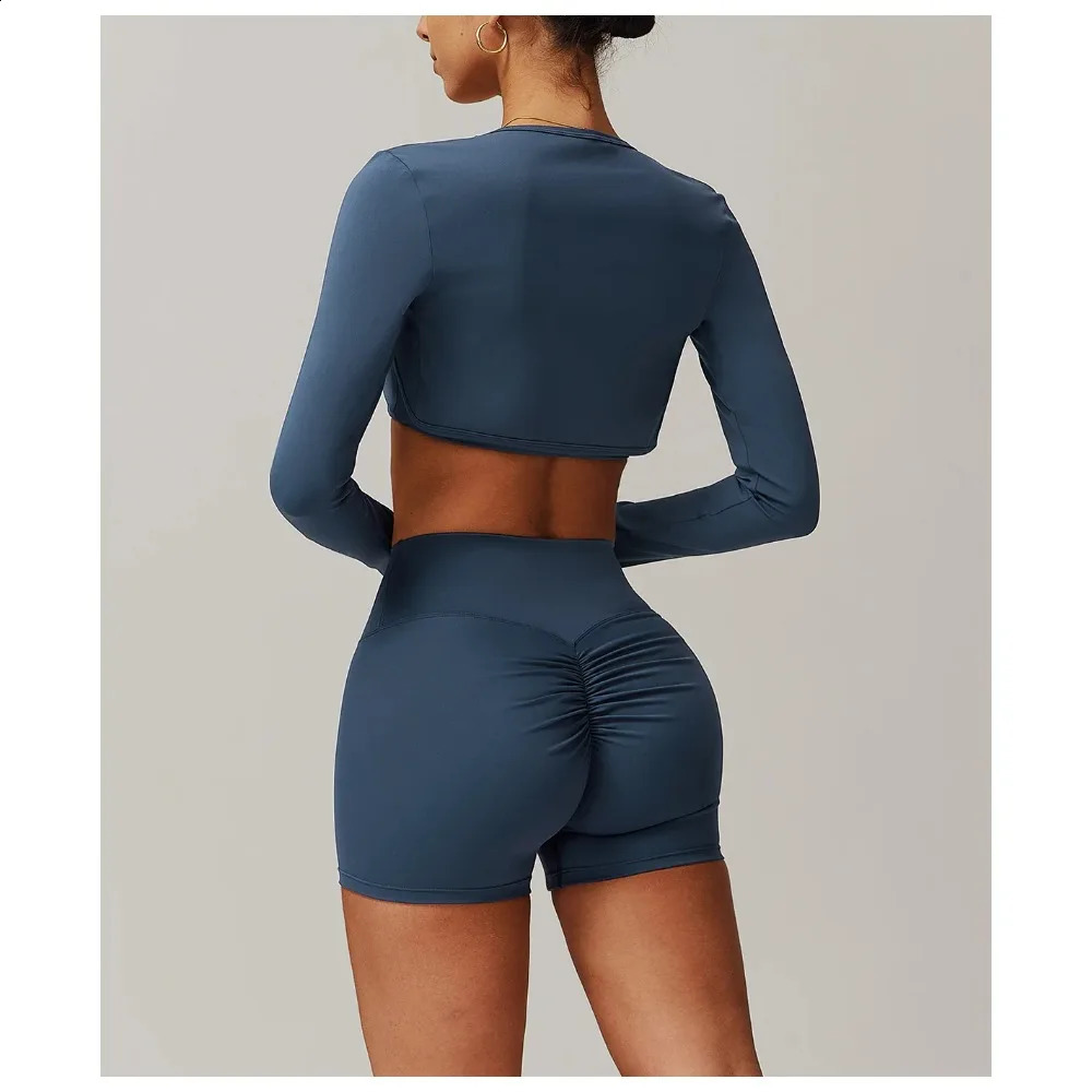 long sleeved yoga top suitable for womens outdoor running sports vest training and fitness Tshirt quick drying 250407