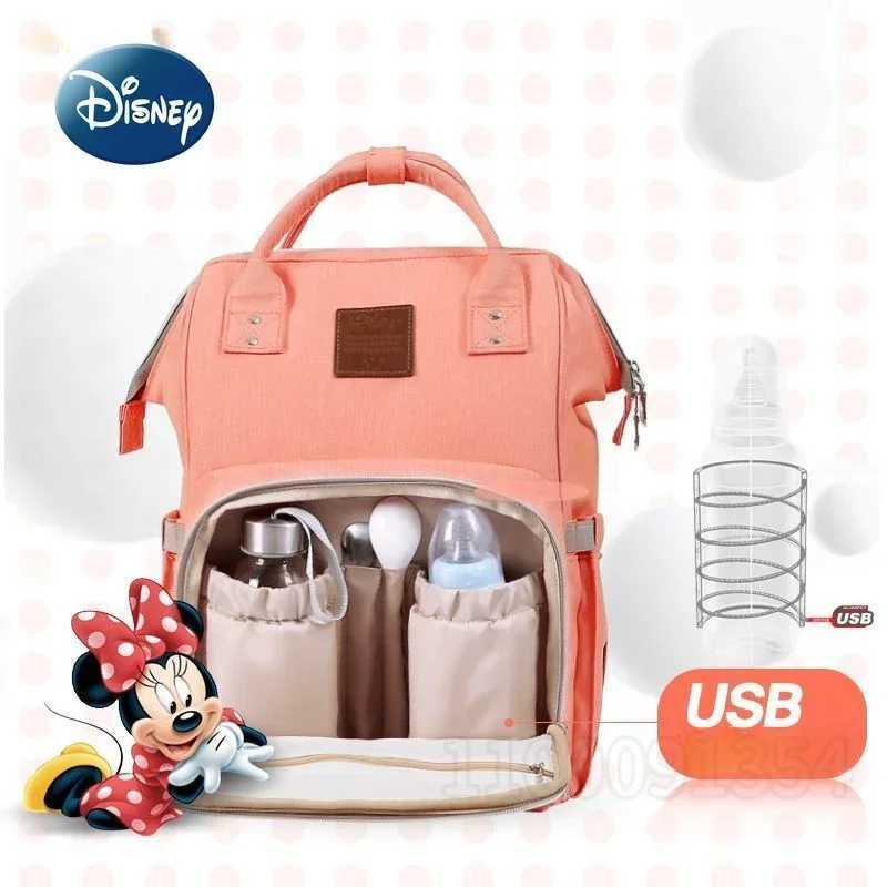Disney New Diaper Bag Backpack Luxury Brand Original Baby Diaper Bag Cartoon Embroidery Baby Diaper Bag Backpack High QualityXJ250412