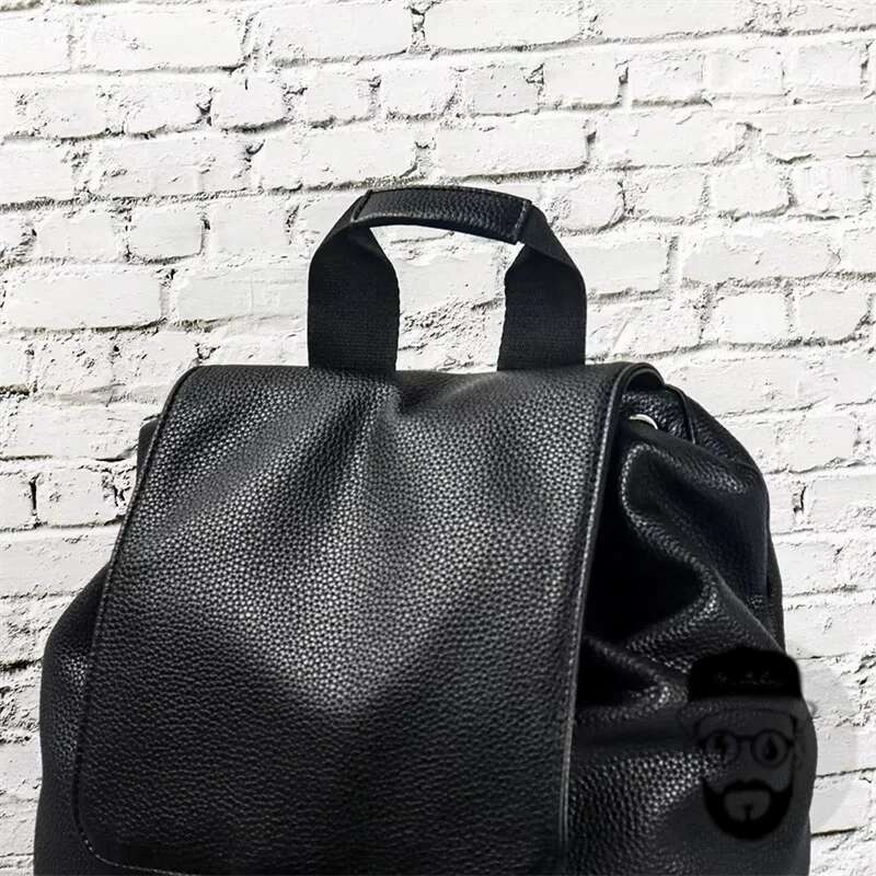 Black Metal Bucket Leather With Large Capacity And Simple Design ALYX Backpack