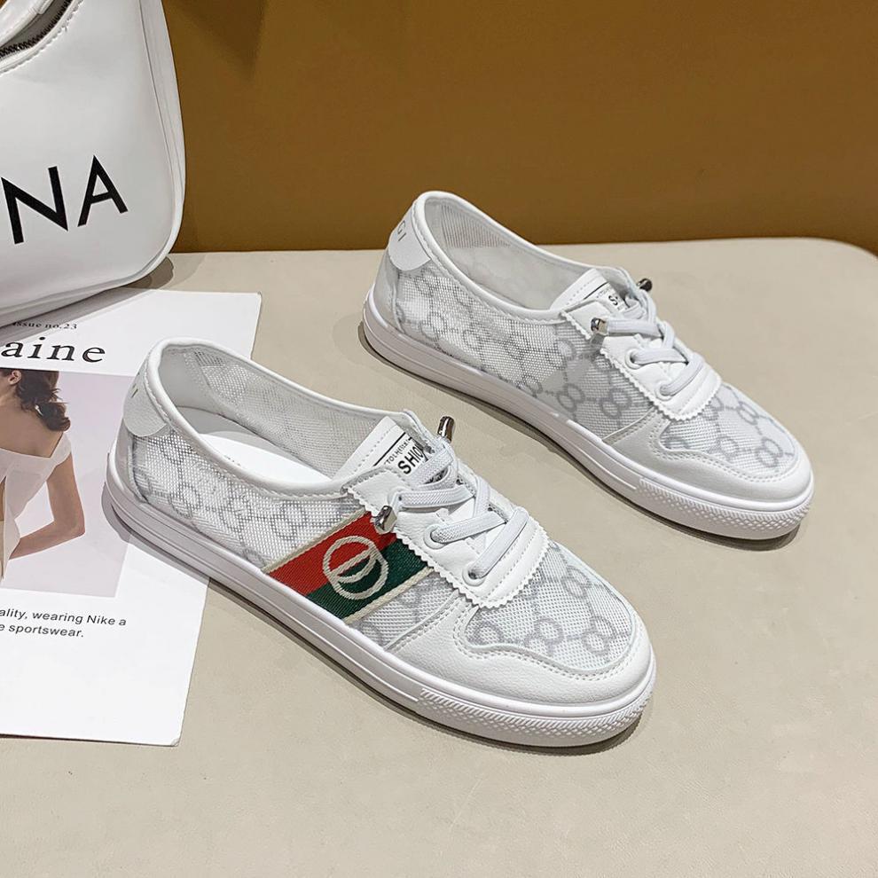 New Arrival Mesh Breathable White Shoes Women 2025 Summer Versatile Flat Casual Board Shoes Size 35-40 Free Shipping