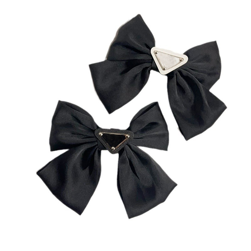 Fashion Designer Triangle Lovely Girls Accessories Black White Hair Bows Clips Barrettes Letter Girl Woman Jewelry