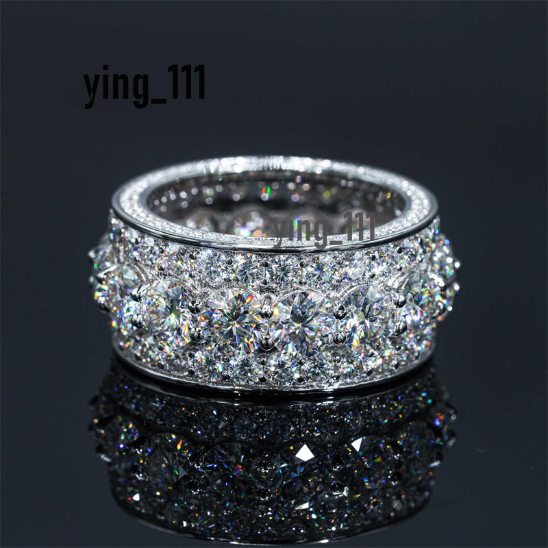 Diamond Passed Test Allergic Free S925 Sterling Silver 5mm Moissanite Ring for Men Women Party Wedding Nice Gift