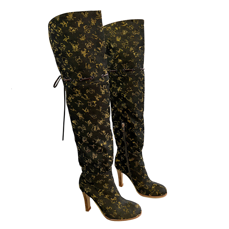 Designer Boots Women Boots Winter Ankle Boot Adjustable Straps Canvas Zipper Laces Original Shoes Ladies Girls Sexy Big Size Boot 335