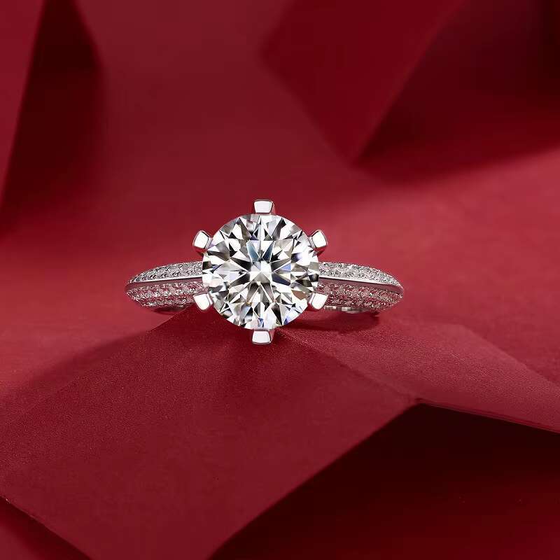 De 1ct Fine Jewelry Ring 3ct Sparkling 925 Sterling Silver Moissanite Ring for Women D Color VVS Moissanite Rings