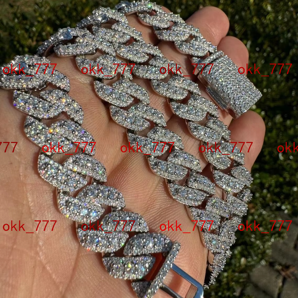MOISSANITE 925 Sterling Silver Miami Cuban Link Chain Rounded Prong Vintage 10mm 14mm 16 30 Lengths Passes Fine Necklaces