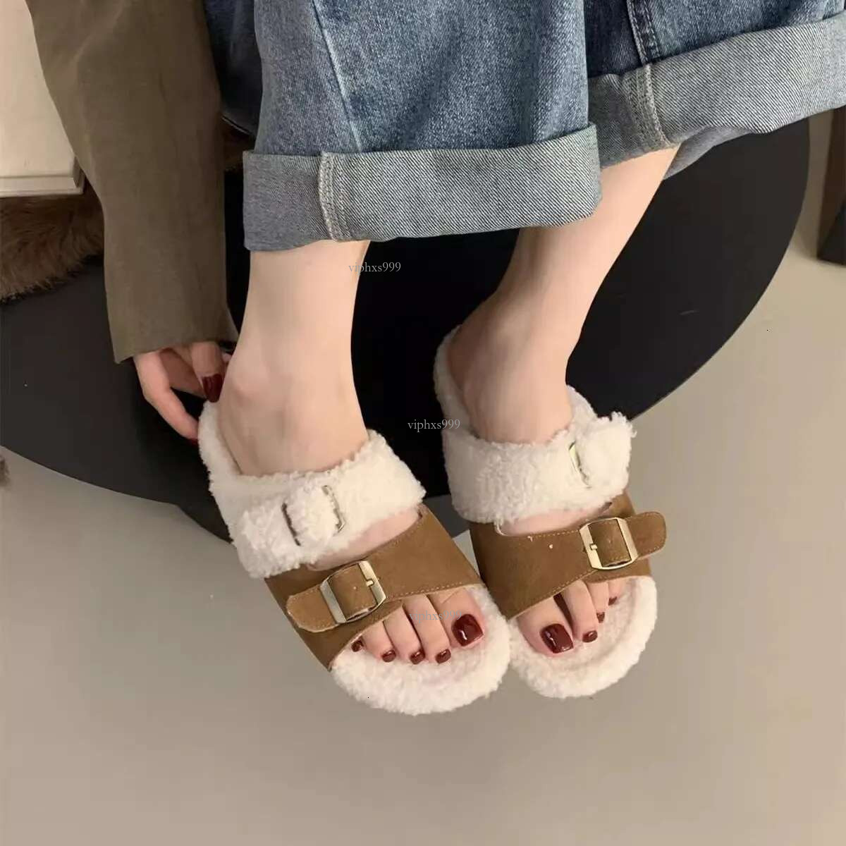 New Free Shipping Designer Shoes Thick Bottom Hairy For Women's Outdoor Wear Autumn And Winter New Korean Version Gentle Fairy Style With Plush C