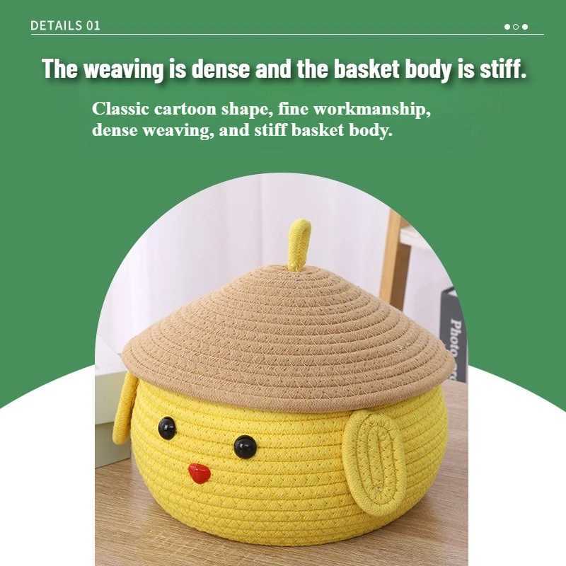 Hot Pudding Dog Cotton Rope Storage Basket Woven Desktop Organizer for Snacks Toys Living Ro Bedside Decor Bin Gif Y251112