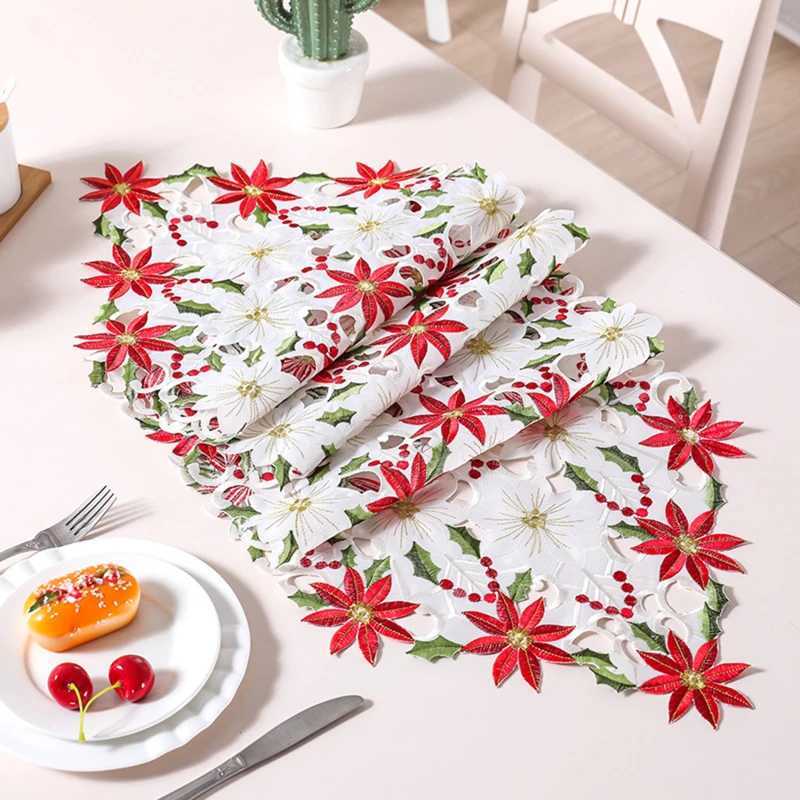 Christmas Neutral Table Decorations For Christmas Holly Luxury X Table Embroidered Inch Runner Table Christmas 70 15 Water Tablecloth Y251113