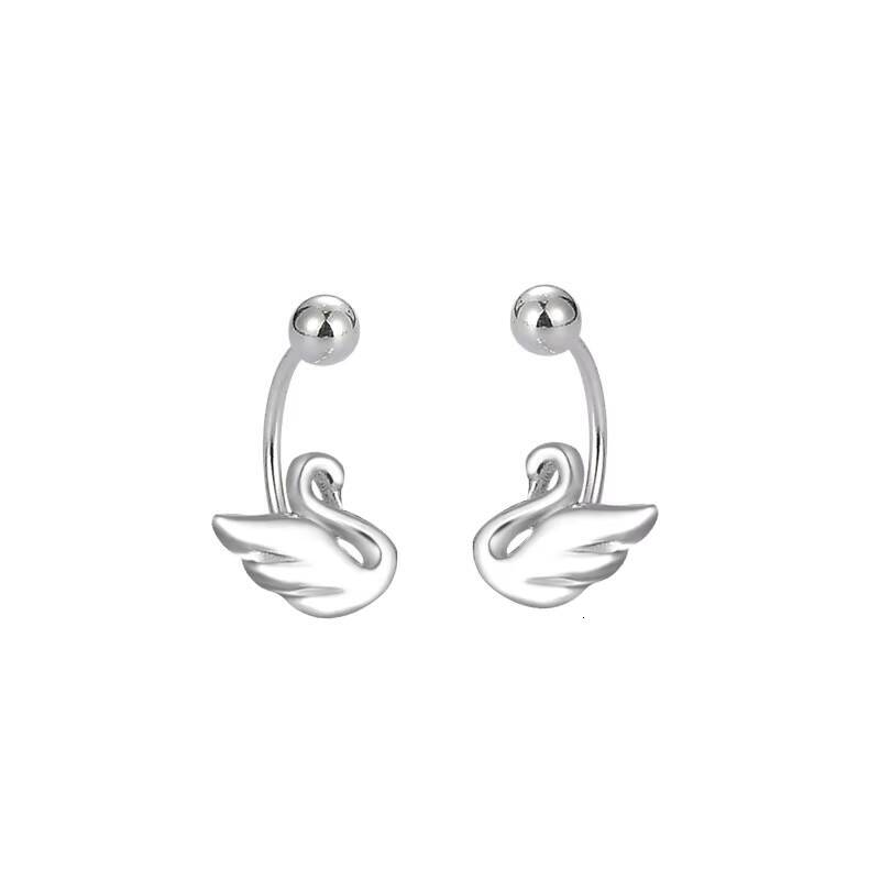S999 Silver Womens Simple Fashion Stud Earrings Diamond Creative Ear Bone Nails Swan Screw Buckle Hair Accessories Includes