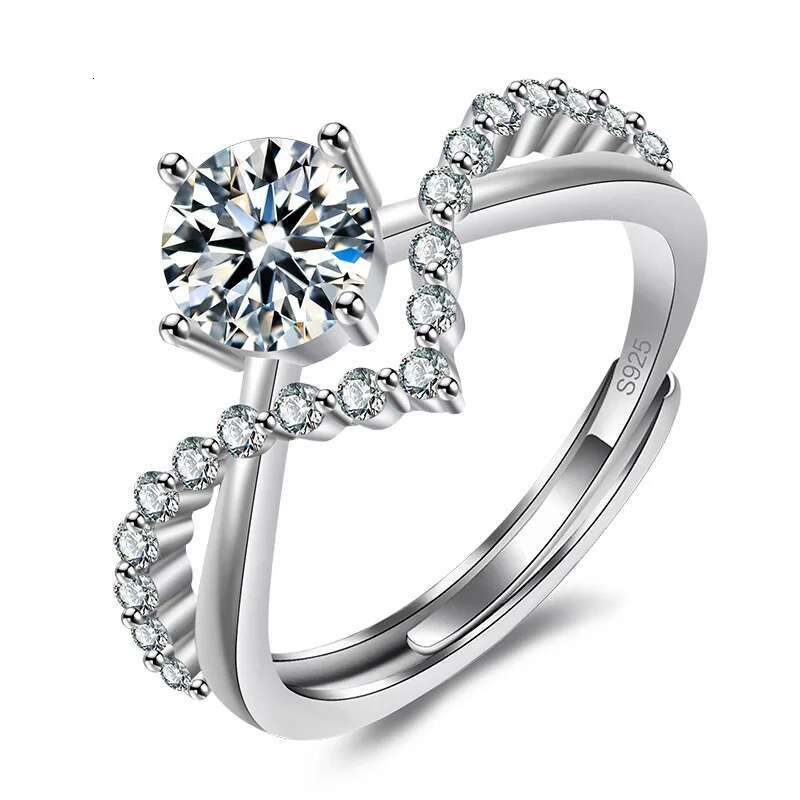 Platinum PT950 moissanite ring for love crowned diamond ring womens knot engagement proposal ring pair ring closed mouth