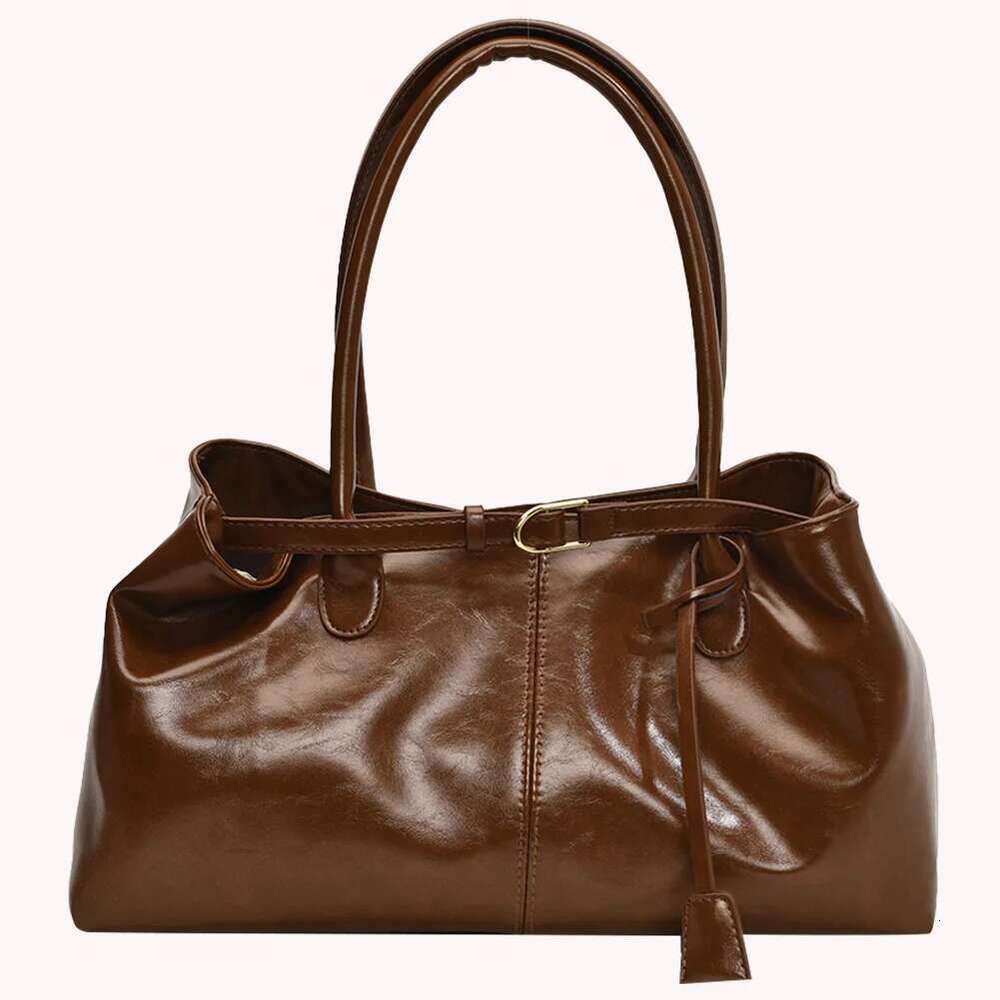 PU Leather Hobo Handbag Slouchy Shoulder Retro Top Handle Bag Large Bags For Women Work Shopping Travel