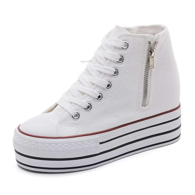 2025 New Designer Women's Shoes Outdoor Casual Breathable Canvas Double Zipper Board Shoes Korean Version Multi-functional Thick Sole Sponge Cake