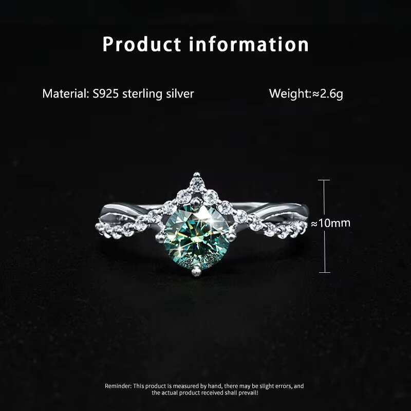 Wholesale With GRA Certificate S925 Silver Moissanite 1 CT VVS D Color Crown Ring for Women Engagement and Wedding Ring Band