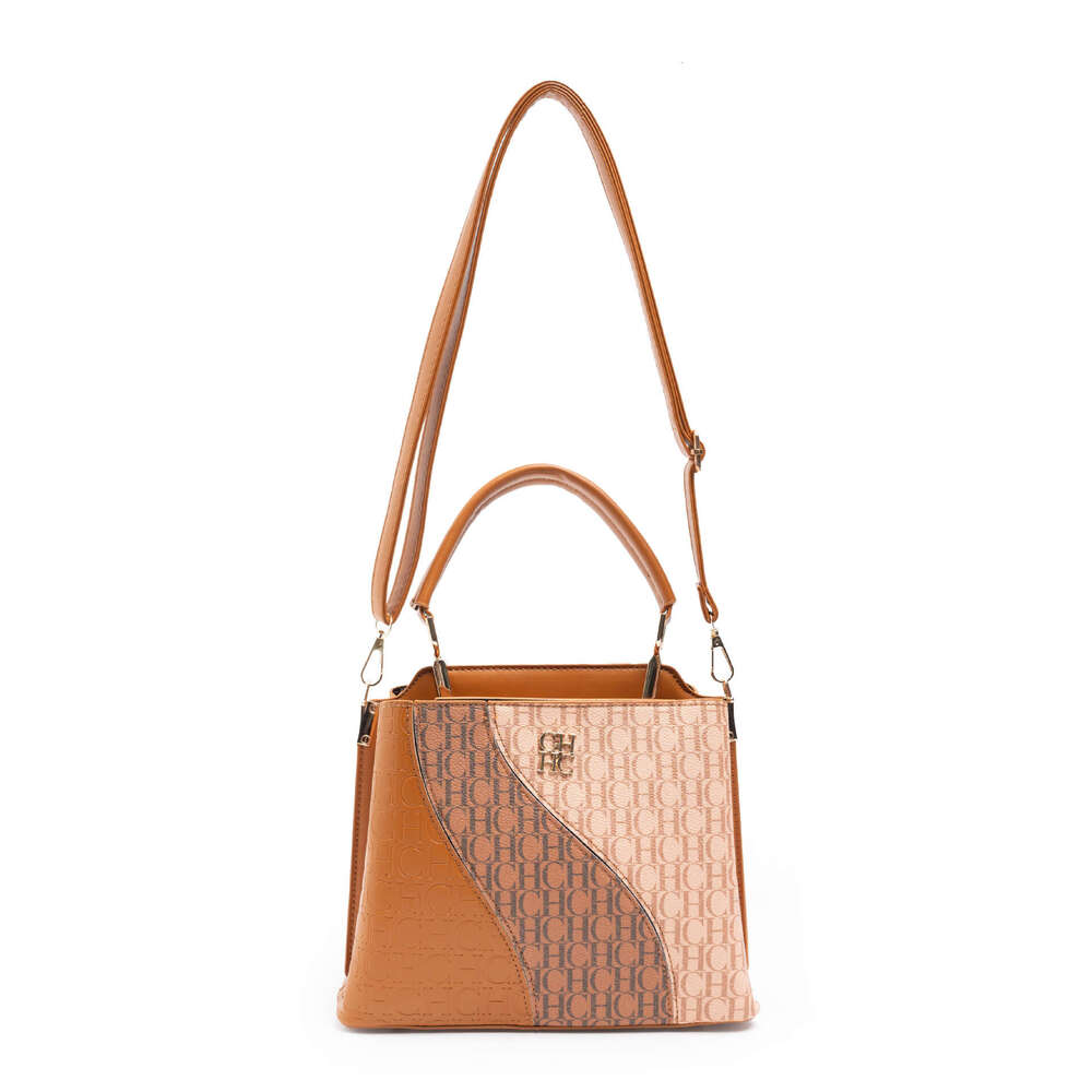 CHHC Premium Women's Box Bag With Letter PVC Flower Splicing, Versatile Large Capacity, Single Shoulder, Diagonal Cross, Portable And Dual-Use