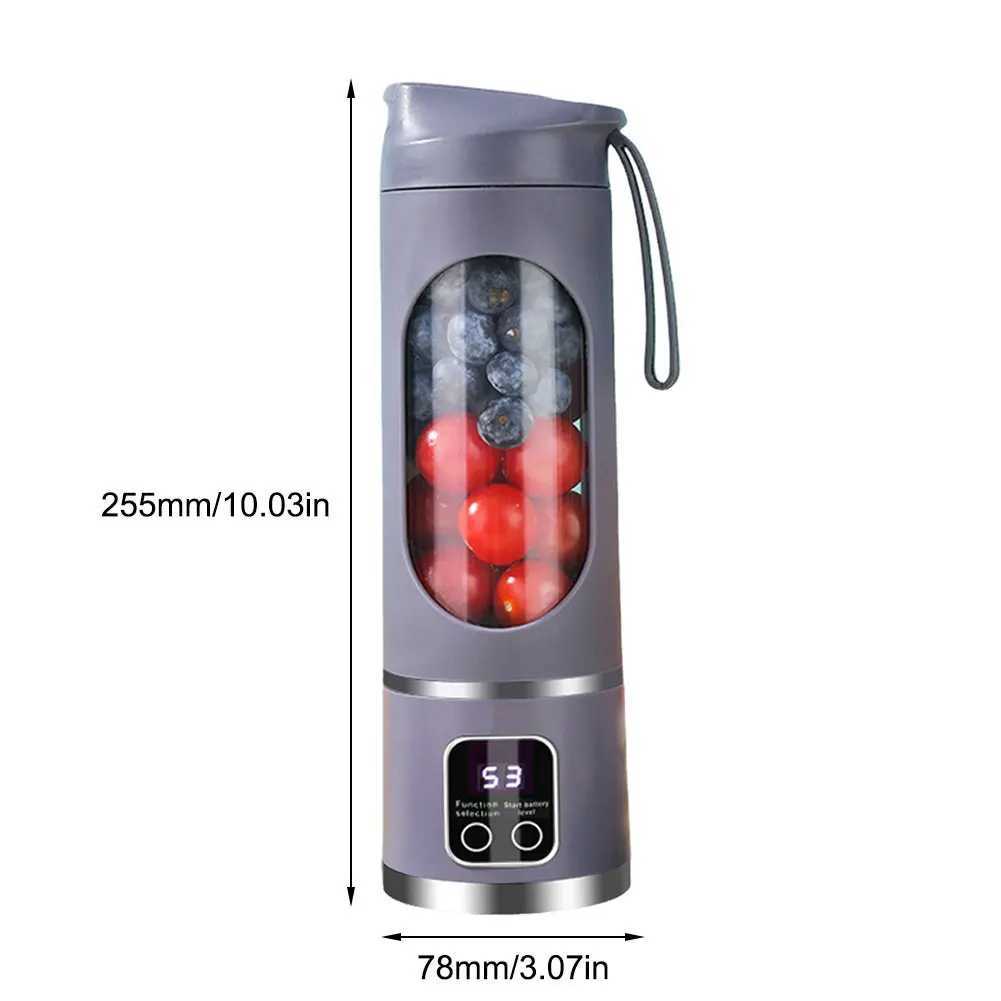 450ml Portable Juicer Electric Juicer Cup USB Rechargeable Mini Electric Juicer with 8 Blades for Home Office Travel C251113