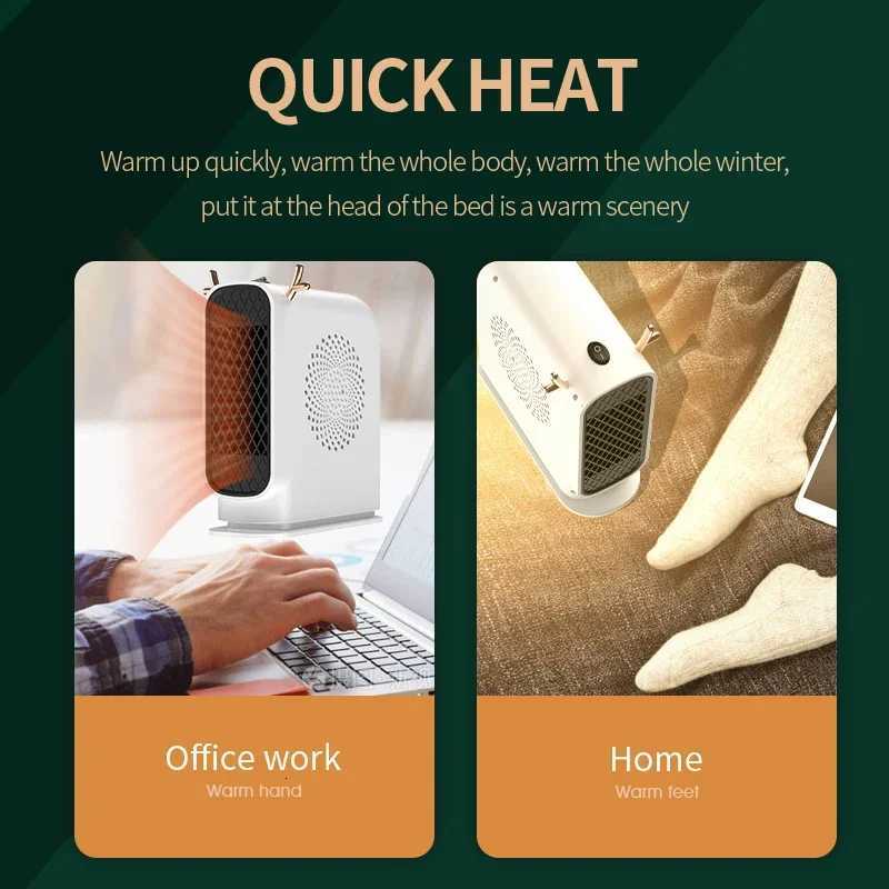 Electric Heater Fans Portable Desktop Low Consumption Heating for Home Office Hand Foot Warmer Machine for Winter 500W Y251113