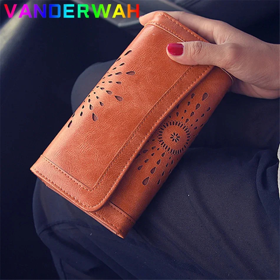 Retro long short money bag high-quality leather wallet retro card holder womens clutch bag party bag mobile phone handbag 250410
