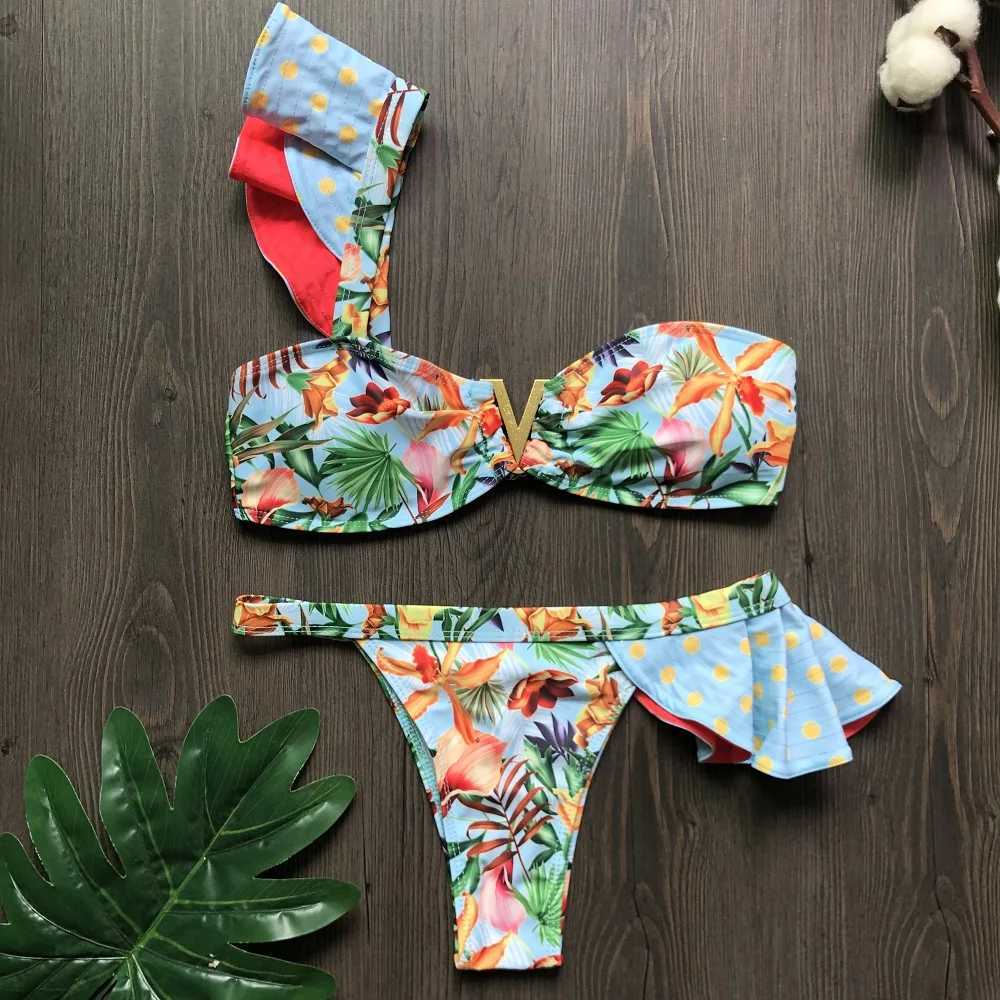 Metal V Tank Top Low Waist Bikini Sets Swimsuit For Women Orange Sexy Two Pieces Swimwear 2023 Summer Beach Bathing SuitsW251113
