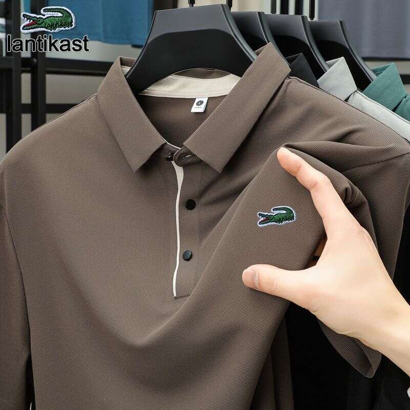 Noble Crocodile Summer Ice Silk Short Sleeve Men's Polo Shirt Moisture Absorption Quick Dry Cool designer hoodie Business Casual Turn-down Collar