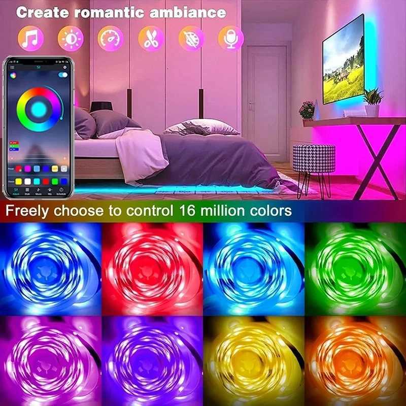 RGB Led Strip Lights APP Control Color Changing RGB Led Light Flexible Ribbon Luces Led Tape for Room Decoration TV Backlight W251112