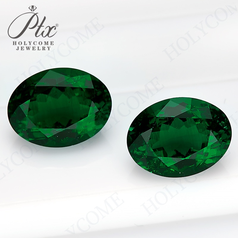 Oval Cut Lab Grown Zambian Green Emerald Hydrothermal 0.3-5CT All Shapes With Inclusions Loose Gemstone Fine Jewelry Supply - view 7