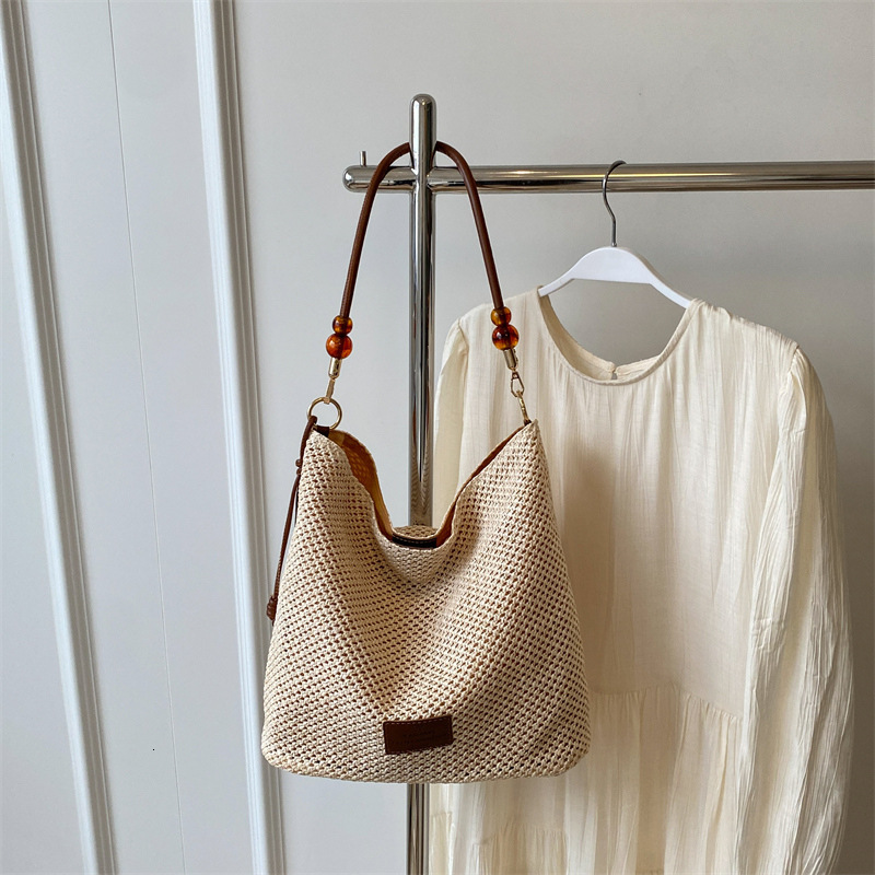 2025S Designer Women S Bag Summer Internet Celebrity Grass For Women New Vacation Beach Woven With Large Capacity Single Shoulder Tote Bag