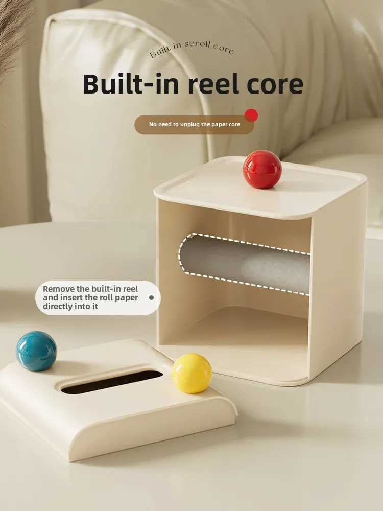 Creative Cr Sle Tissue Box Roll Paper Towel Storage Holder Desktop Living Ro Dining Table Dered Tissue Organizer Y251112