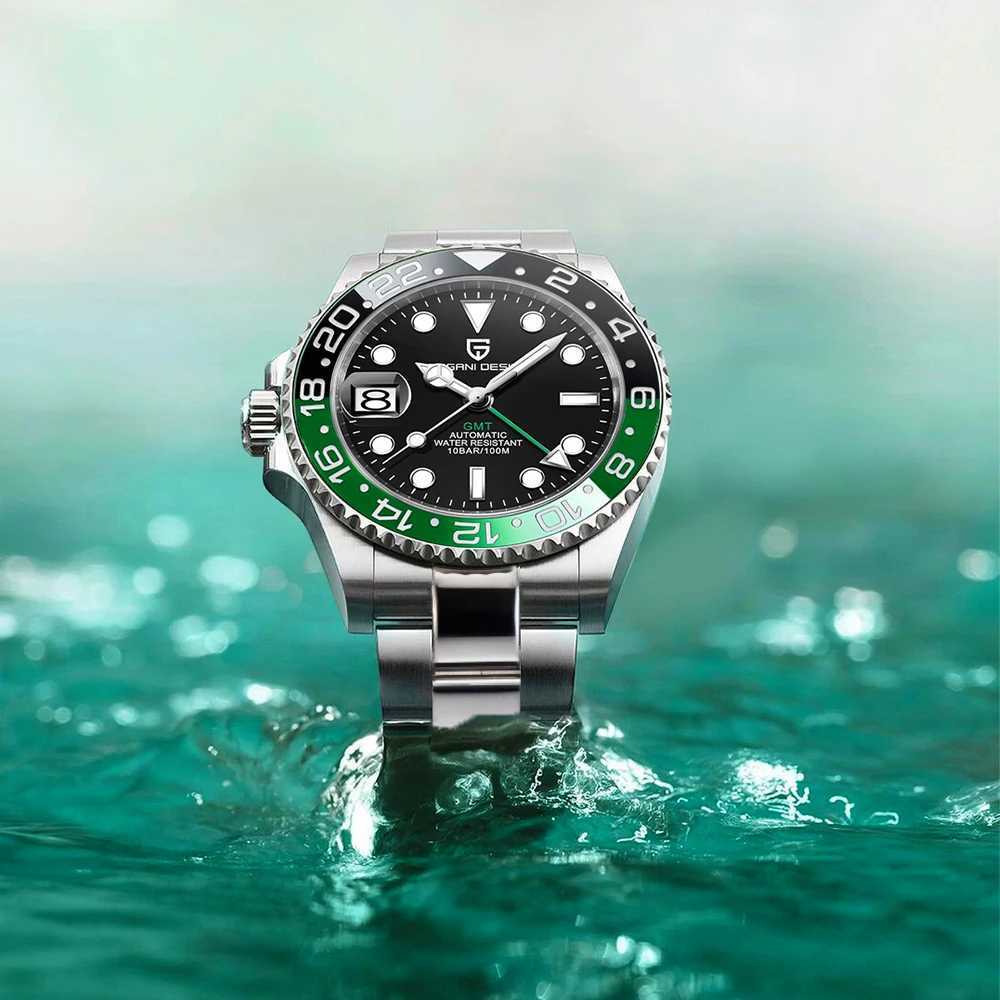 2022 PAGANI DESIGN New Business Left Crown Men Mechanical Wristwatches 100M Waterproof Sapphire Glass PD-1662 GMT Watch for Men L251113