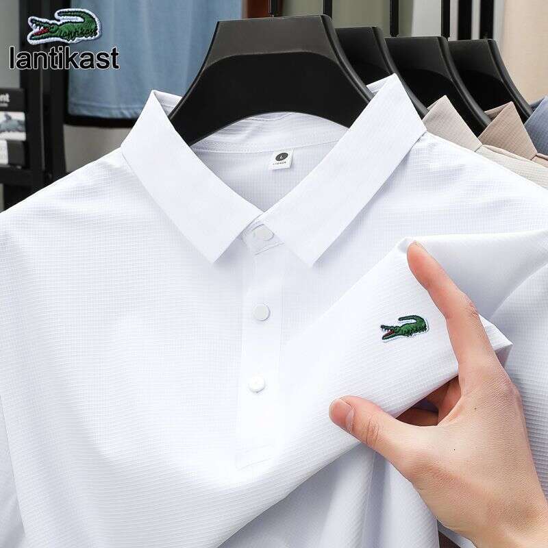 Noble Crocodile Summer Ice Silk Short Sleeve Men's Polo Shirt Moisture-Wicking Cool Business Casual designer hoodie Turn-Down Collar T-Shirt
