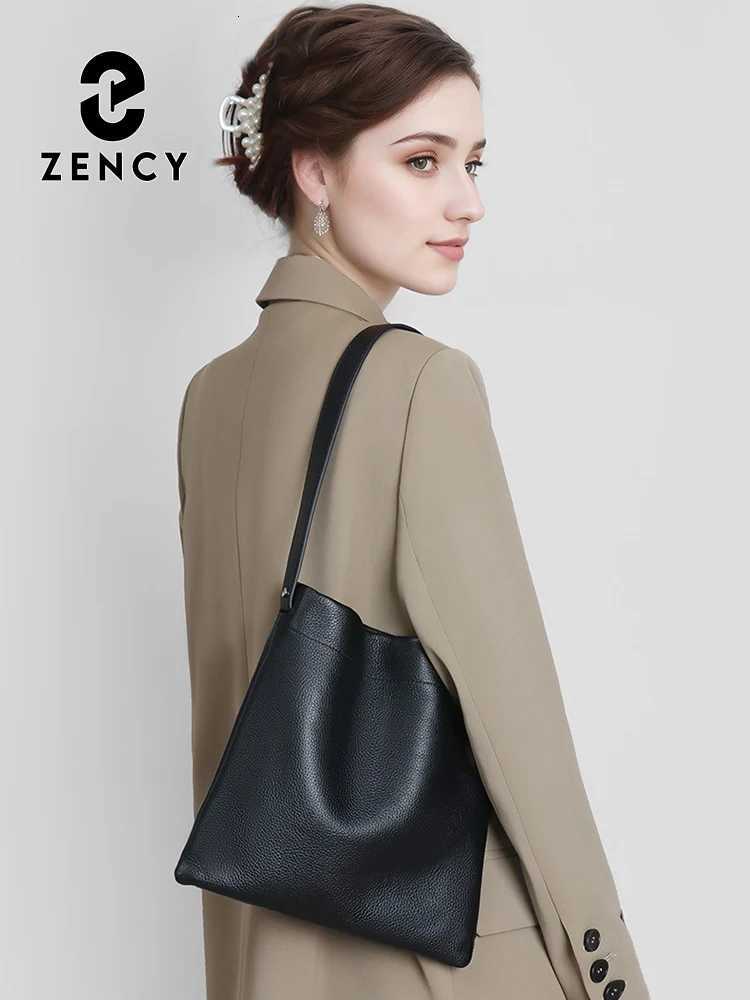 Zency 100 Genuine Leather Small Handbag Women Casual Bucket Bag Lady Crossbody Purse Blue Beige Black Shoulder Bag AdjustableW251112