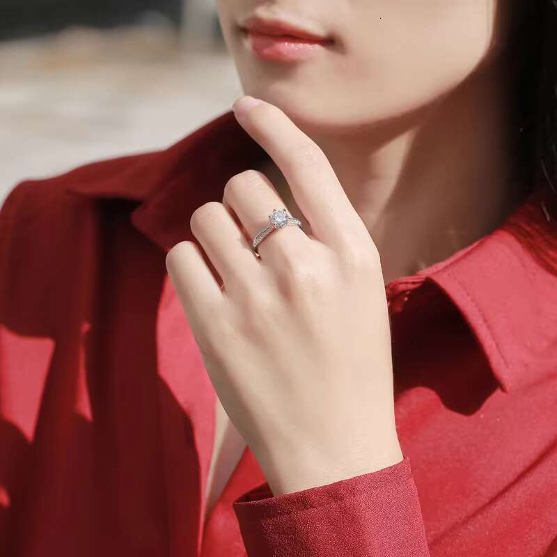 Luxury 925 Silver Moissanite Diamond Wedding Rings Fine Jewelry Moissanite Ring