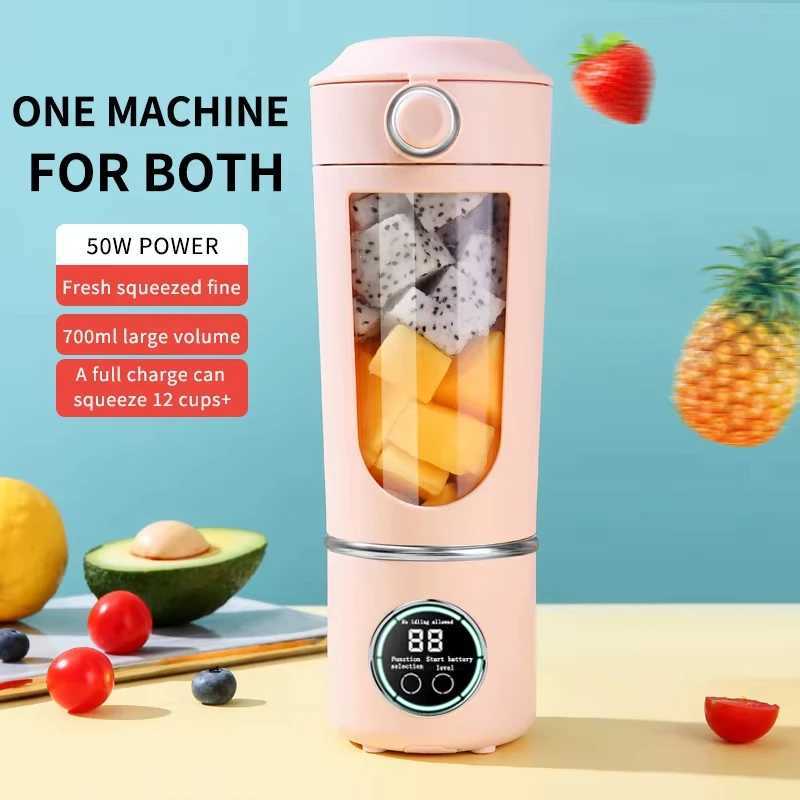New Portable Juice Maker Blender for Shakes Smoothie 700ML Durable Juicer Steel Blades 2 In 1 Blender Bottle Smoothie Portable C251113