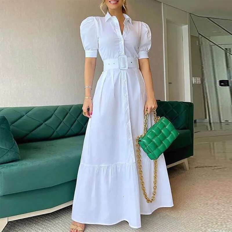 Striped Maxi Dress Women Summer 2022 New Fashion Elegant Causal Party Office Lady White Blue Back Long Dresses