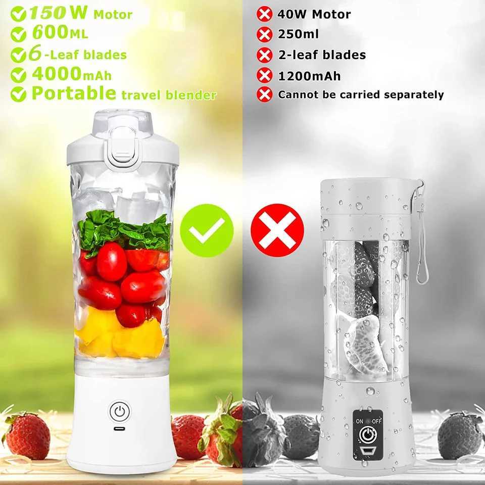 Portable Blender 600ML Electric Juicer Fruit Mixers 4000mAh USB Rechargeable Smoothie Mini Blender Personal Juicer C251113