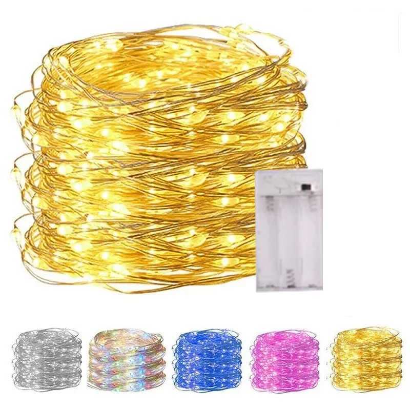 1M 2M 5M 10M Copper Wire LED String Lights Battery Operate Holiday Lighting for Christmas Wedding Party Decoration M251113