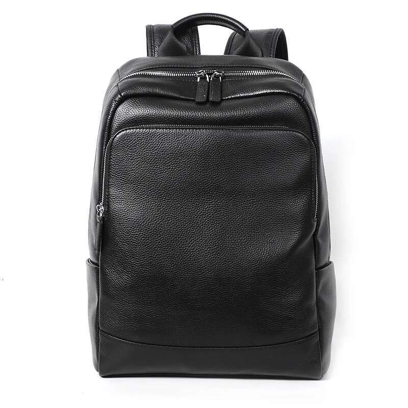 New Natural Cowskin 100% Genuine Men's Fashion Large Capacity Shoolbag For Boy Leather Laptop Backpack Bag