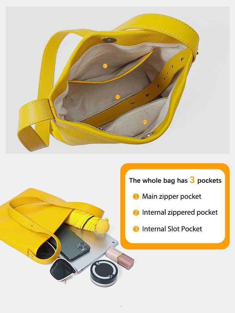 Zency 100 Genuine Leather Small Handbag Women Casual Bucket Bag Lady Crossbody Purse Blue Beige Black Shoulder Bag AdjustableW251112