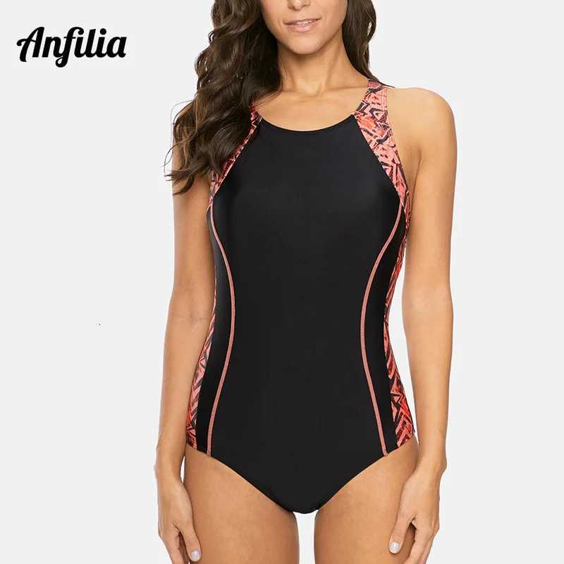 Anfilia Women One-piece Sports Swimsuit Ladies Sports Swimwear Backless Beach Wear Bathing Suits Monokini BikiniW251113