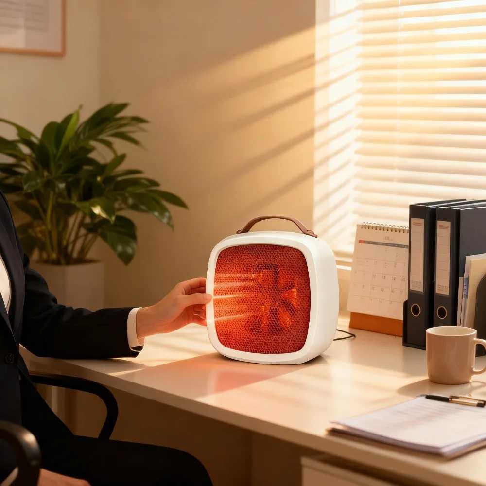 Portable Mini Heaters Household Desktop Mutes Fast Heating Warmer Fan 500W PTC-Ceramic Warm Air Heaters for Indoor Office Winter Y251113