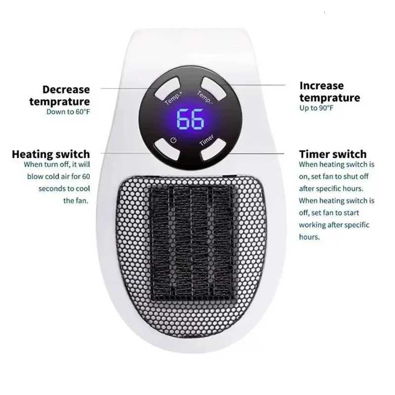 Portable Electric Heater Mini Radiator Plug in Wall Home Appliance with Remote Control Fast Heating Hand Warmer for Room Desktop Y251113