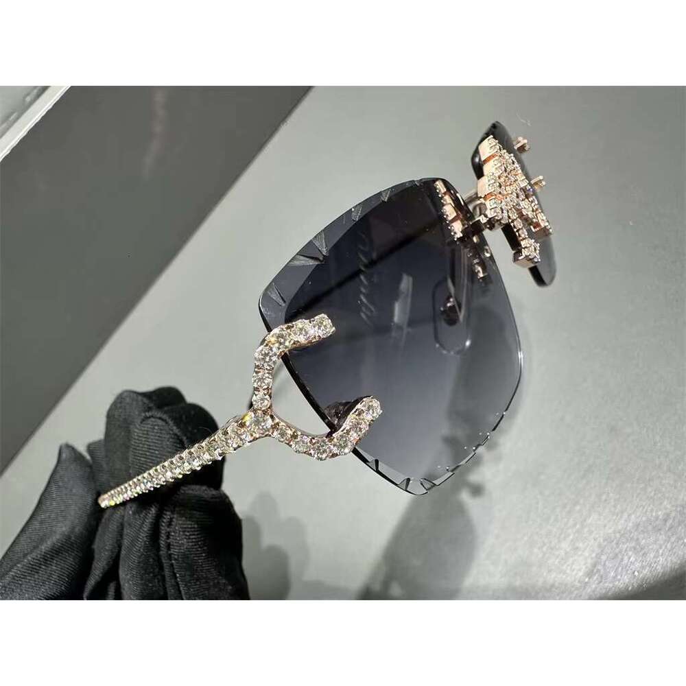 Factory Rectangle Glasses Sun Frame Women Men Sunglasses Moissanite Dia Sunglass