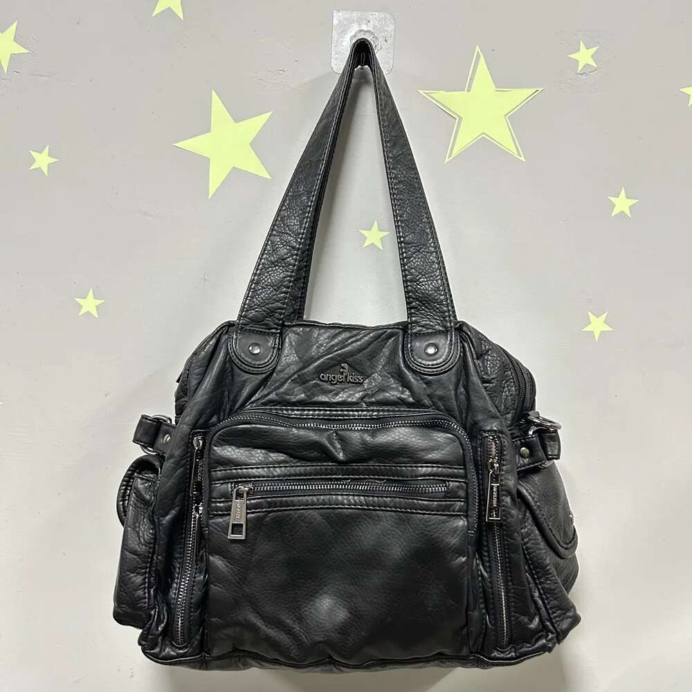 Angelkiss Women Handbags Satchel Top-Handle Leopard Handbag PU Bag Dumpg Pack Multi-Pockets Shoulder Bags