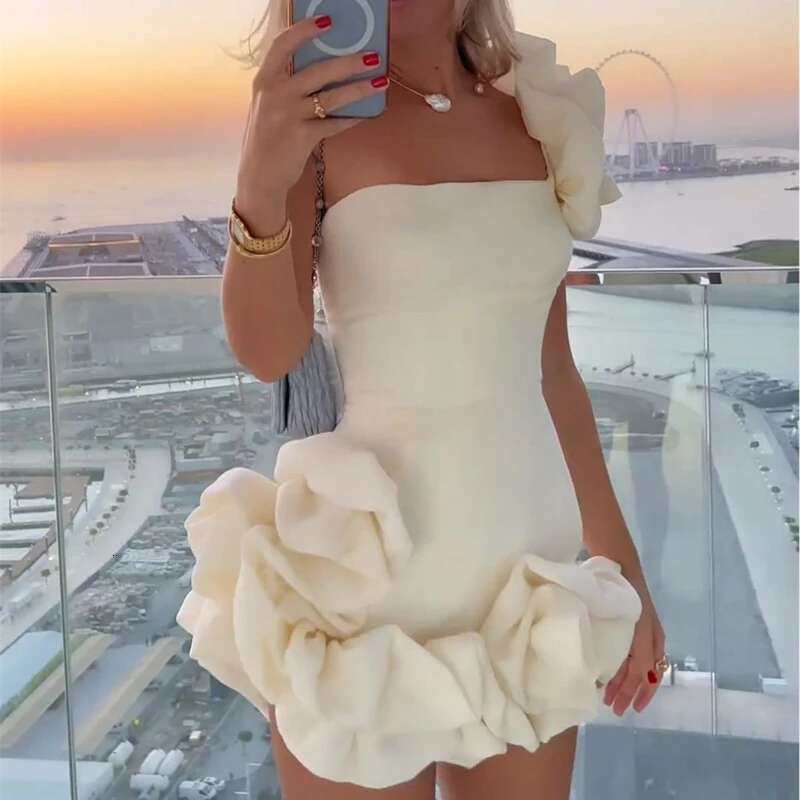 Elegant Ral One Shoulder High Waist Corset Party Evening Prom Gown Fashion Women Strapless Tail Dress