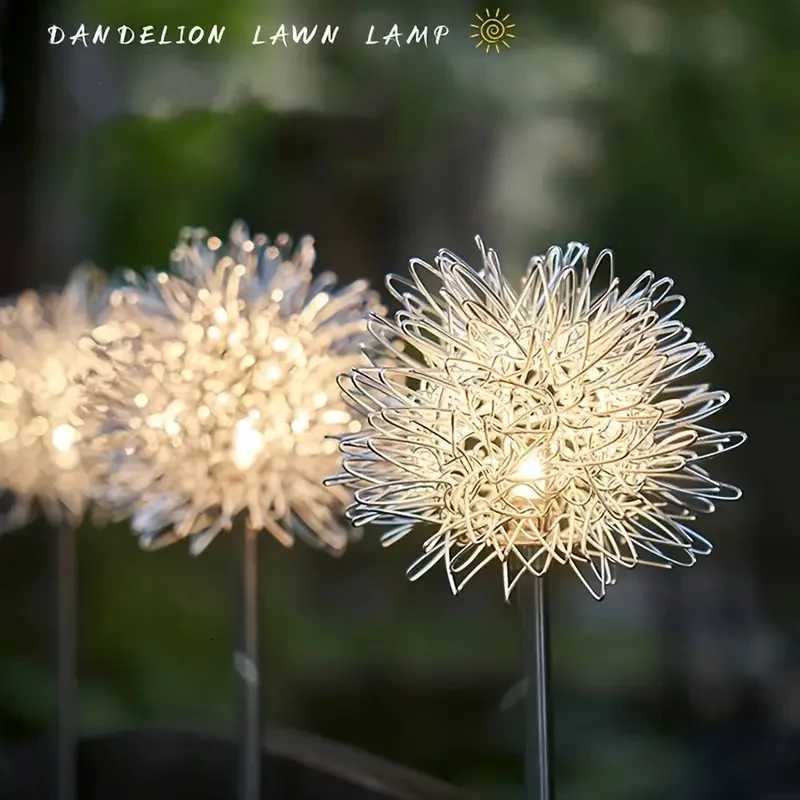 1PC Solar Dandelion LED Garden LightsStainless Steel Outdoor Lawn LampLandscape Decoration for VillaBalconyCourtyardGarden M251113