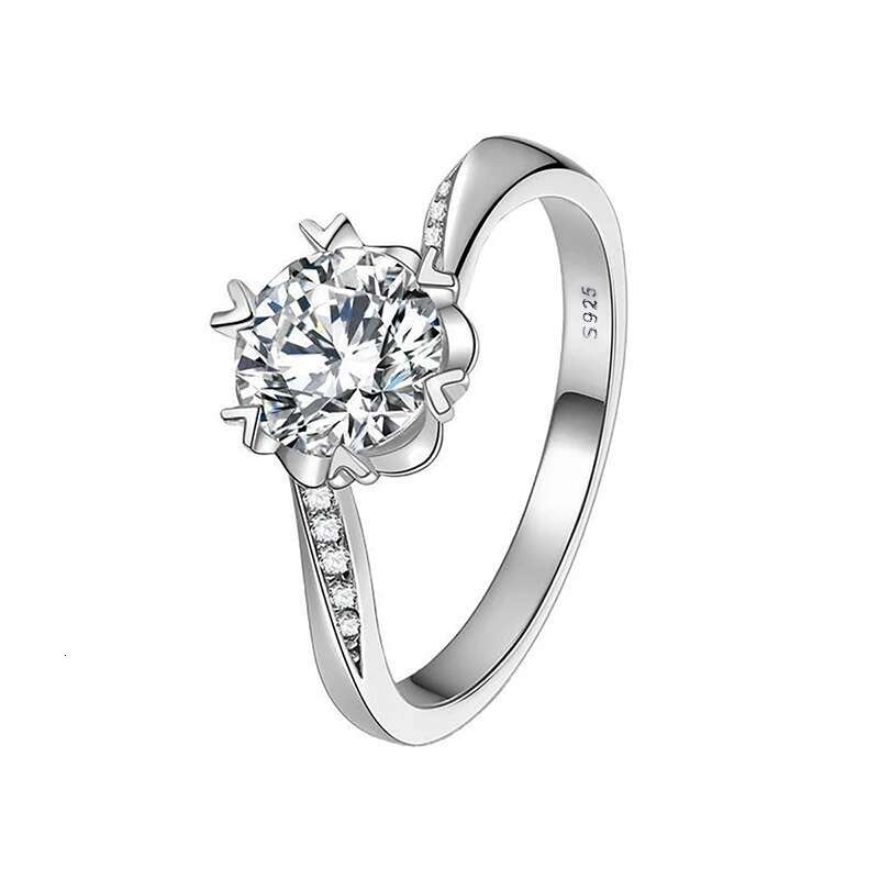 GRA 1CT Classic Delicate Certified Moissanite Diamond Wedding Rings For Women Real 925 Sterling Silver High Quality Fine Jewelry