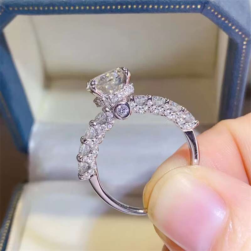 Luxury Jewelry Fine 925 Sterling Silver 2CT Moissanite Rings Women Cushion Squrare Diamond Wedding Ring Jewelry