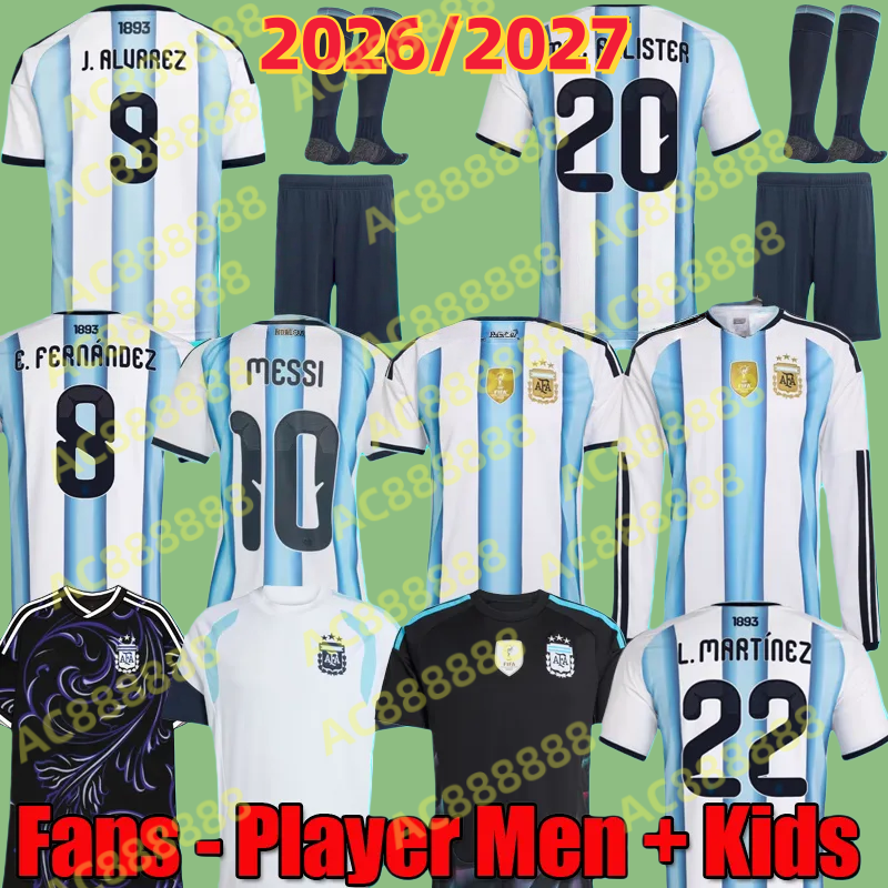 2026 2027 Argentina World Cup soccer Jerseys MESSIS GARNACHO DE PAUL National Team MARTINEZ Fans Player versio Maradona Football Shirts 26 FERNANDEZ Women men kids
