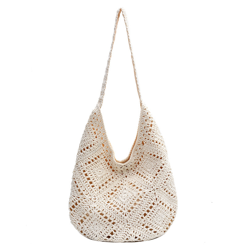 2025S Designer Women S Bag Large Capacity For Women New Summer Seaside Vacation Straw Woven Versatile Commuter Single Shoulder Tote Bag